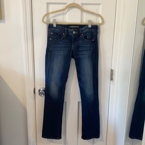 Express barely bootcut jeans, size 0s